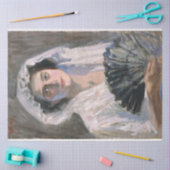 黒エレガント扇子の女性（藤島武二） 薄葉紙 (クラフト)