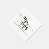 黒エレガント手書き愛の結婚紙NAPKI スタンダードカクテルナプキン (角)