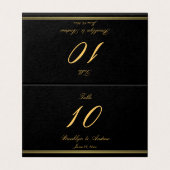 黒エレガント折り畳みテーブル番号札 (外部フラット)