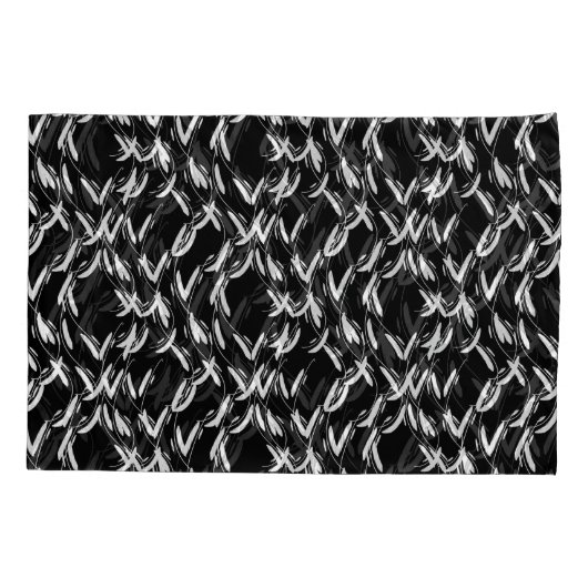 黒エレガント抽象芸術フローラ金ゴールド モノグラムの 枕カバー (裏面)