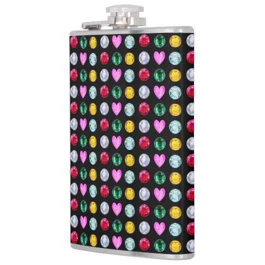 黒エレガント数々の色の宝石 フラスク (左)