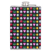 黒エレガント数々の色の宝石 フラスク (裏面)