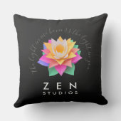 黒エレガント数々の色の蓮花 クッション (裏面)