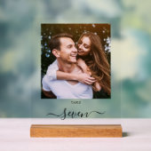 黒エレガント文字のフォトテーブル番号 アクリルサイン (ニュートラル)