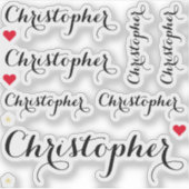 黒エレガント文字の名前スタイリッシュカスタムCut Vinyl シール (正面)