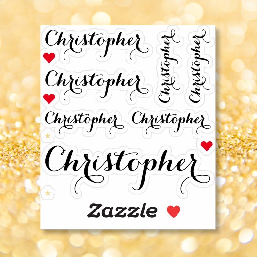 黒エレガント文字の名前スタイリッシュカスタムCut Vinyl シール