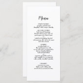 黒エレガント文字の結婚ディナーメニュー メニュー (正面/裏面)