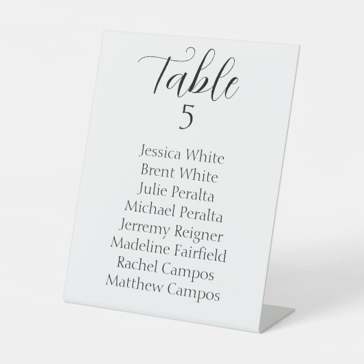 黒エレガント文字の結婚座席表 台座サイン (正面)