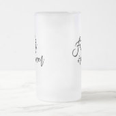 黒エレガント文字の花婿の父の名前の贈り物 フロストグラスビールジョッキ (中央)