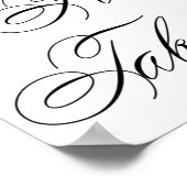 黒エレガント文字を一つ取って下さい |水平 ポスター (角)