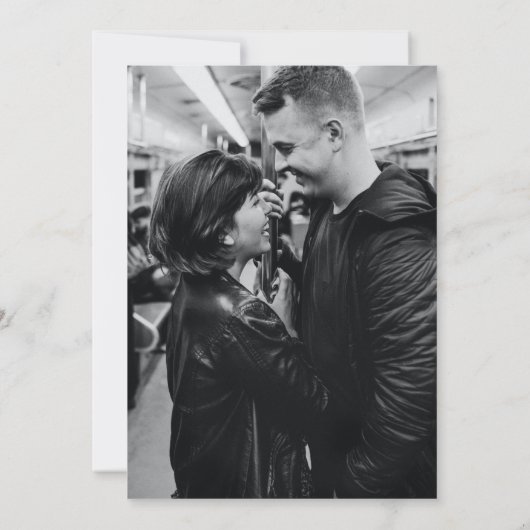 黒エレガント文字フォトクラシック結婚 招待状 (裏面)