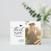 黒エレガント文字写真卒業 ポストカード (スタンド正面)