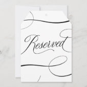 黒エレガント文字結婚の座席記号 (裏面)