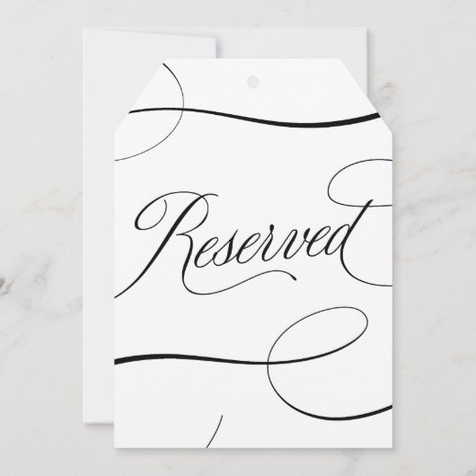 黒エレガント文字結婚の座席記号 (裏面)