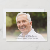 黒エレガント文字葬儀フォトサンキューカード 招待状 (裏面)