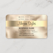 黒エレガント文字金ゴールドオン金ゴールドデザイン 名刺 (裏面)