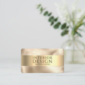 黒エレガント文字金ゴールドオン金ゴールドデザイン 名刺 (スタンド正面)