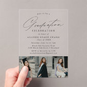 黒エレガント文字3写真卒業パーティー アクリル招待状 (インサイチュ (ポータブル))