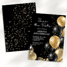 黒エレガント文字50誕生日