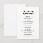 黒エレガント文字、の結婚詳細情報 エンクロージャーカード (正面/裏面)