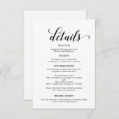 黒エレガント文字、の結婚詳細情報 エンクロージャーカード (正面/裏面)