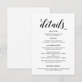 黒エレガント文字、の結婚詳細情報 エンクロージャーカード (正面/裏面)