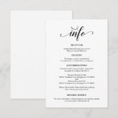 黒エレガント文字、の結婚詳細情報 エンクロージャーカード (正面/裏面)