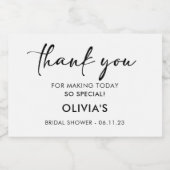 黒エレガント文字 – ミニワインラきらめくベル スパークリングワインラベル (シングルラベル)