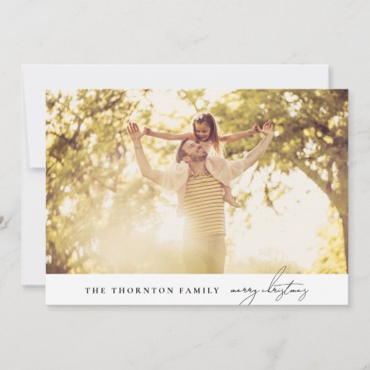 黒エレガント文字 | MERRY CHRISTMASフォトコラージュ シーズンカード (正面)
