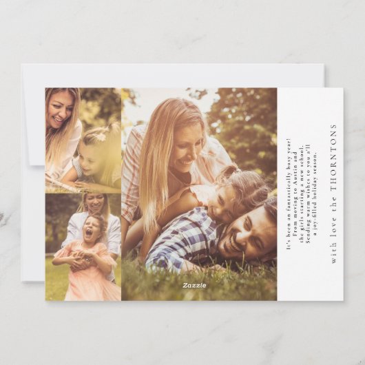 黒エレガント文字 | MERRY CHRISTMASフォトコラージュ シーズンカード (裏面)