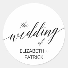 黒エレガント書の結婚封筒用シール ラウンドシール