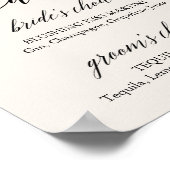 黒エレガント書クリームシグネチャードリンク ポスター (角)