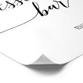 黒エレガント書デザートバー看板 ポスター (角)