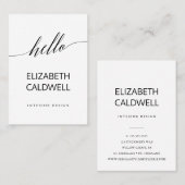 黒エレガント書ハロービジネスカード 名刺 (正面/裏面)