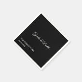 黒エレガント書パーソナライズされた結婚の スタンダードカクテルナプキン (角)