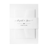 黒エレガント書パーソナライズされた結婚の 招待状ベリーバンド (正面例)