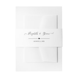 黒エレガント書パーソナライズされた結婚の 招待状ベリーバンド