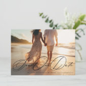 黒エレガント書写真ザ結婚ーズ セーブザデート (スタンド正面)