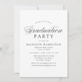 黒エレガント書写真卒業パーティー 招待状 (正面)