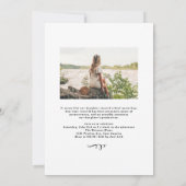 黒エレガント書写真卒業 招待状 (裏面)