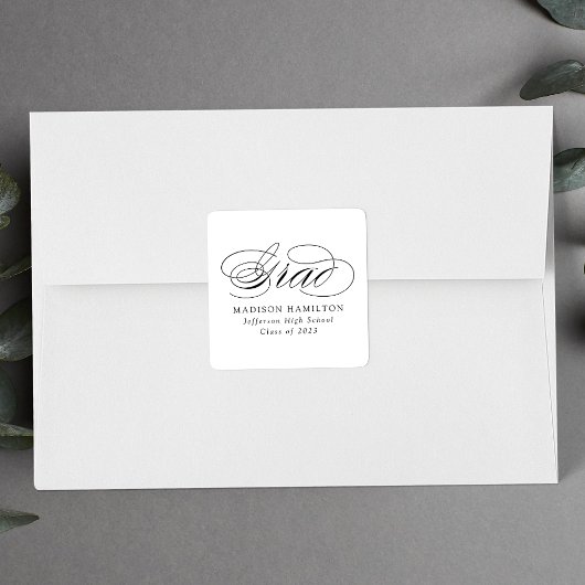 黒エレガント書卒業 スクエアシール