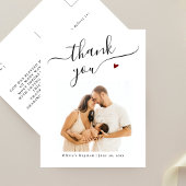 黒エレガント書洗礼写真感謝 ポストカード