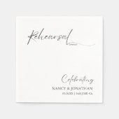 黒エレガント書白リハミニマルーサル スタンダードカクテルナプキン (正面)