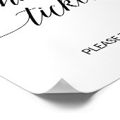 黒エレガント書結婚のチケット ポスター (角)