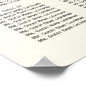 黒エレガント書結婚の座席表 ポスター (角)