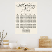 黒エレガント書結婚の座席表 ポスター (キッチン)