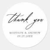 黒エレガント書結婚の感謝 ラウンドシール (正面)
