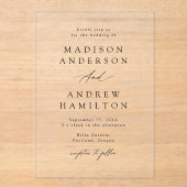 黒エレガント書結婚の アクリル招待状 (正面)