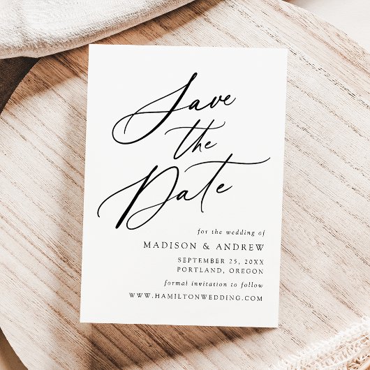 黒エレガント書結婚の セーブザデート