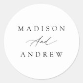 黒エレガント書結婚の ラウンドシール (正面)